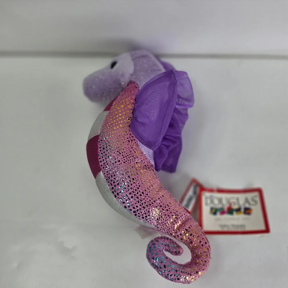 Douglas Cuddle Toy Purple Seahorse‎ Plush Sparkle Pink Scale 10 Inch Stuffed Sea